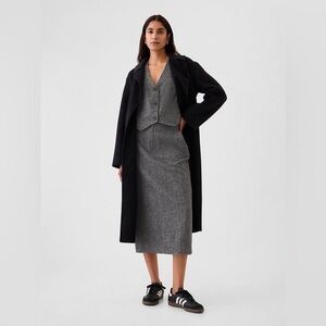 Gap Pencil Midi Skirt In Grey herringbone Size 14